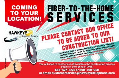 Hawkeye Fiber Construction Postcard